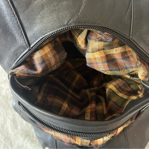 Derek Alexander Black & Brown Leather Sling Backpack Shoulder Bag Purse - Picture 9 of 16